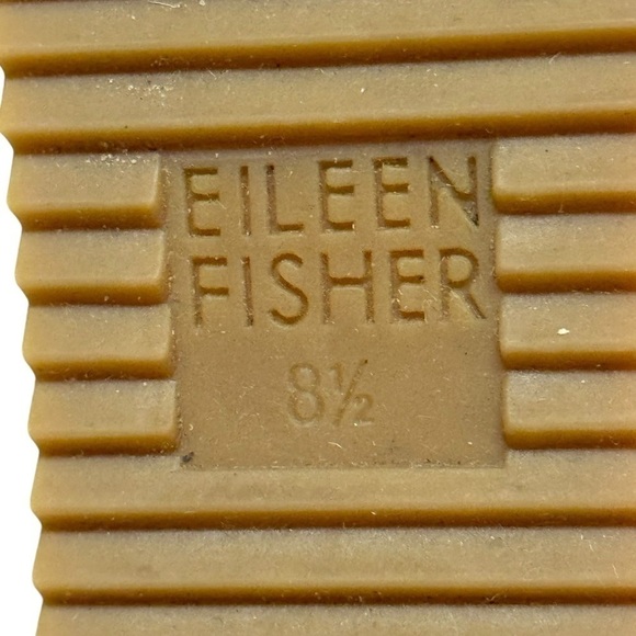 Eileen Fisher Espadrille Sandals Women's Size 8.5 Wedge Pewter Leather Metallic - Picture 9 of 9